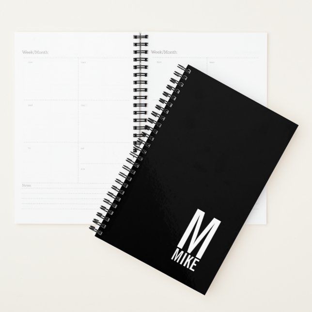 Modern Personalized Bold Monogram and Name Planner (Display)