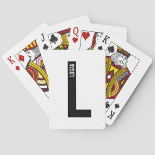 Modern Personalized Bold Monogram and Name Playing Cards