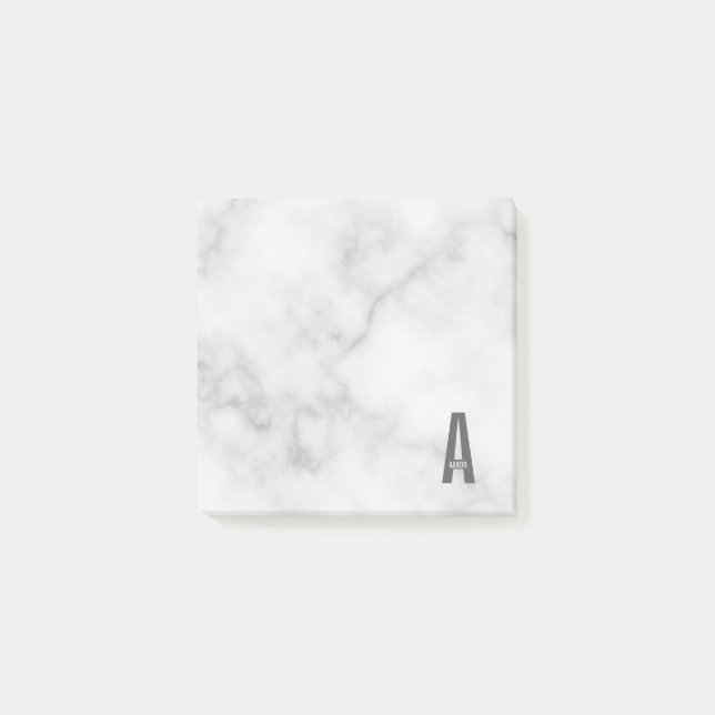 Modern Personalized Bold Monogram and Name Post-it Notes (Front)