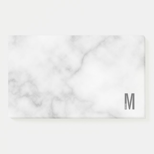 Modern Personalized Bold Monogram and Name Post-it Notes (Front)