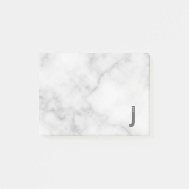 Modern Personalized Bold Monogram and Name Post-it Notes (Front)