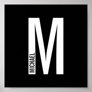 Modern Personalized Bold Monogram and Name Poster