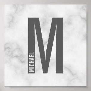Modern Personalized Bold Monogram and Name Poster