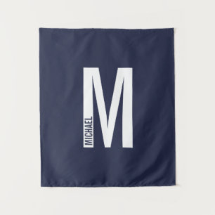 Modern Personalized Bold Monogram and Name Tapestry