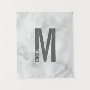 Modern Personalized Bold Monogram and Name Tapestry
