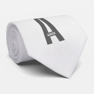 Modern Personalized Bold Monogram and Name Tie