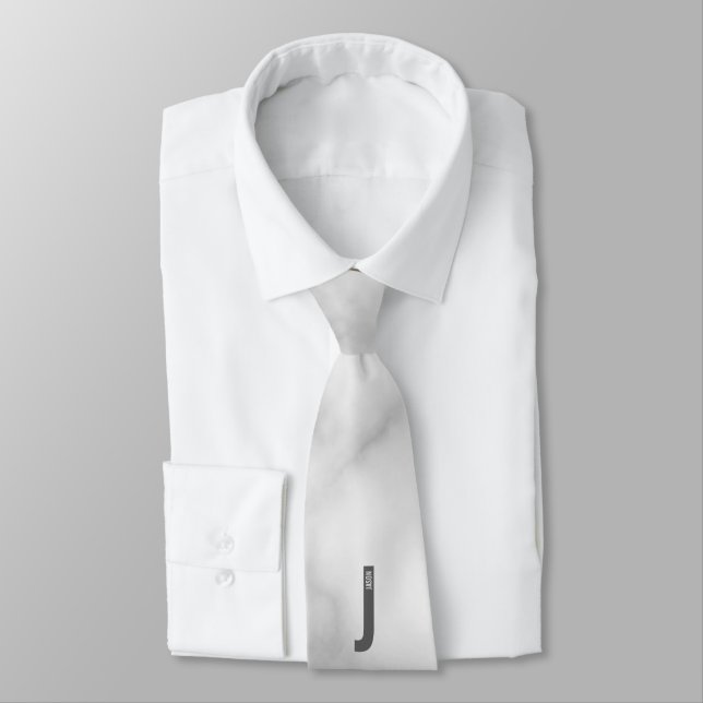 Modern Personalized Bold Monogram and Name Tie (Tied)