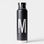 Modern Personalized Bold Monogram and Name Water Bottle<br><div class="desc">Modern Monogram Design featuring personalized monogram letter "M" and name in modern bold sans serif font style.

Perfect gift for him,  father's day gift and more.</div>