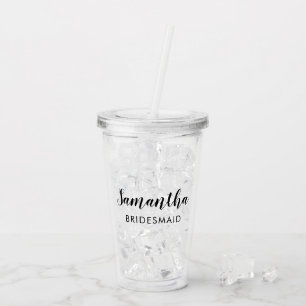 Modern Personalized Bridesmaid Acrylic Tumbler