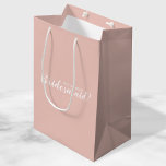 Modern Personalized Bridesmaid Proposal Medium Gift Bag<br><div class="desc">Modern Personalized Bridesmaid Proposal Gift Bag
featuring title "Will You Be My Bridesmaid?" in white on blush pink background.

Also perfect for maid of honour,  flower girl and more.</div>