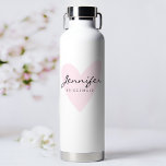 Modern Personalized Bridesmaid  Water Bottle<br><div class="desc">This Modern Personalized Bridesmaid Water Bottle is the perfect blend of simplicity and style, featuring a blush pink and black design with elegant script. Ideal for bridesmaids, maid of honour, or the entire bridal party, it makes a thoughtful and practical gift for bachelorette parties or wedding day celebrations. With its...</div>