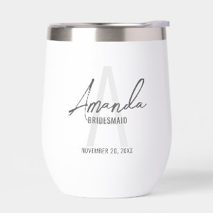 Modern Personalized Bridesmaid's Monogram and Name