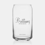 Modern Personalized Bridesmaids Name Can Glass<br><div class="desc">Personalized Bridesmaids Gifts
featuring personalized bridesmaid's name in modern script font style with title and wedding date in modern sans serif font style.

Also perfect for Maid of Honour,  Flower Girl,  Mother of the Bride and more.</div>