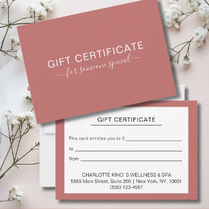 Modern Personalized Business Gift Certificate
