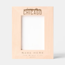 Modern Personalized Chicago City Silhouette