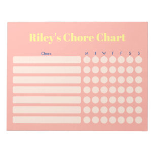 Modern Personalized Chore Chart Notepad