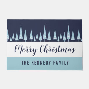 Modern Personalized Christmas Doormat