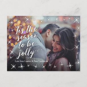 Modern Personalized Christmas photo card postcard