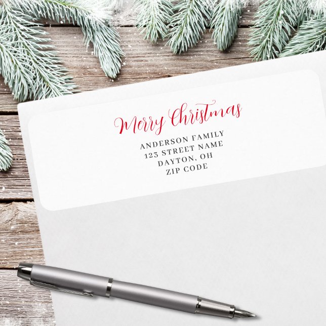 Modern  Personalized Christmas Return Address  (Creator Uploaded)