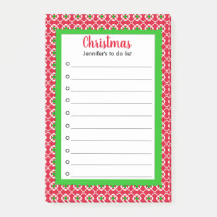 Modern personalized Christmas shopping to do list Post-it Notes