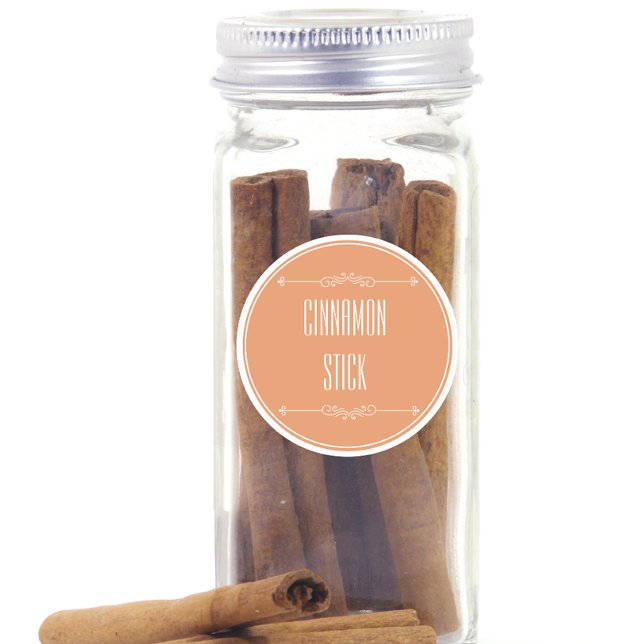 Modern Personalized Cinnamon Stick  Classic Round Sticker (cinnamon stick favor sticker)