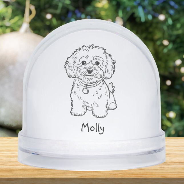 Modern Personalized Cockapoo Dog Christmas Snowglobe (Creator Uploaded)