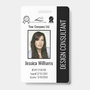 Modern Personalized Corporate Employee Black ID Badge