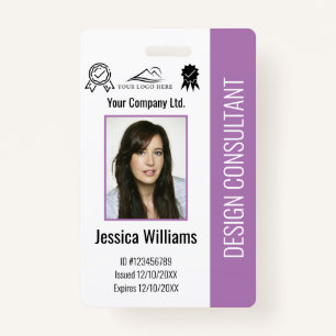 Modern Personalized Corporate Employee Purple ID Badge