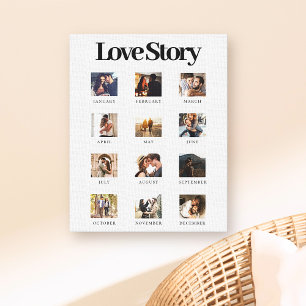 Modern Personalized Couple Love Story Photo Canvas Print