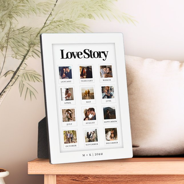 Modern Personalized Couple Love Story Photo Plaque (Creator Uploaded)