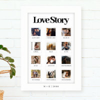 Modern Personalized Couple Love Story Photo