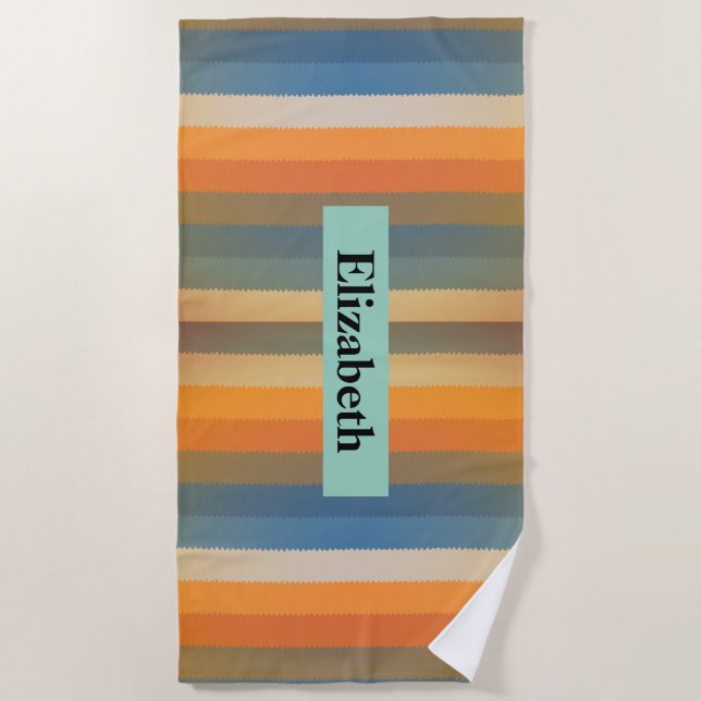Modern Personalized Custom Colourful Pattern Beach Towel (Front)