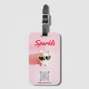 Modern Personalized Custom Single Photo QR Code ID Luggage Tag