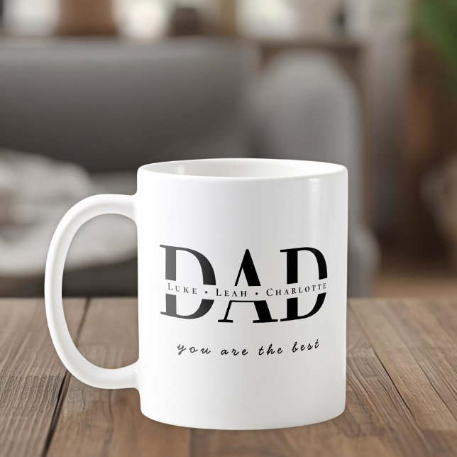 Modern Personalized DAD Names Mug (Creator Uploaded)