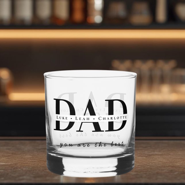 Modern Personalized DAD Whiskey Glass (Creator Uploaded)