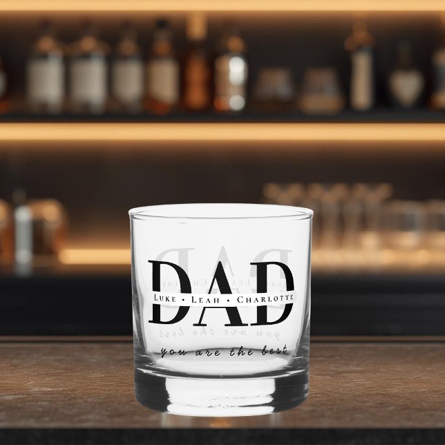 Modern Personalized DAD Whiskey Glass (Creator Uploaded)