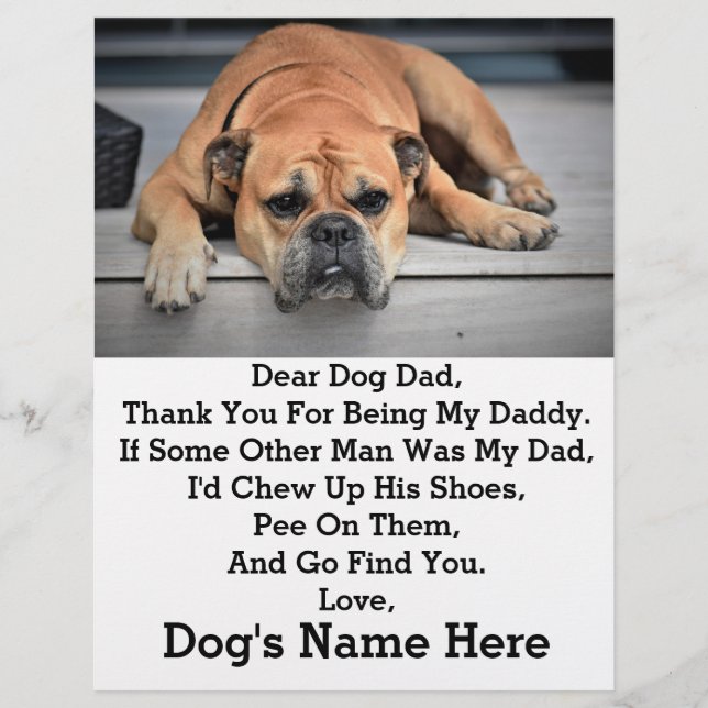 Modern Personalized Dog dad Fathers day photo gift Flyer (Front)