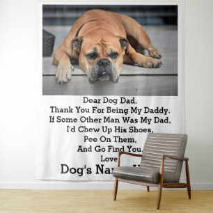 Modern Personalized Dog dad Fathers day photo gift Tapestry