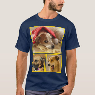 Modern Personalized Dog Lover Pet Photo Collage T-Shirt