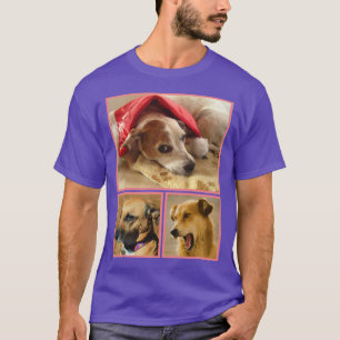Modern Personalized Dog Lover Pet Photo Collage T-Shirt