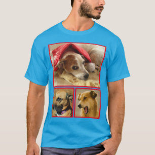Modern Personalized Dog Lover Pet Photo Collage T-Shirt