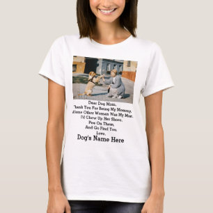 Modern Personalized Dog Mom Mothers day photo gift T-Shirt