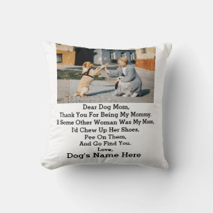 Modern Personalized Dog Mom Mothers day photo gift Throw Pillow
