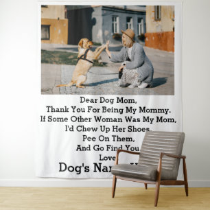 Modern Personalized Dog Mom Mothers day photo Tapestry