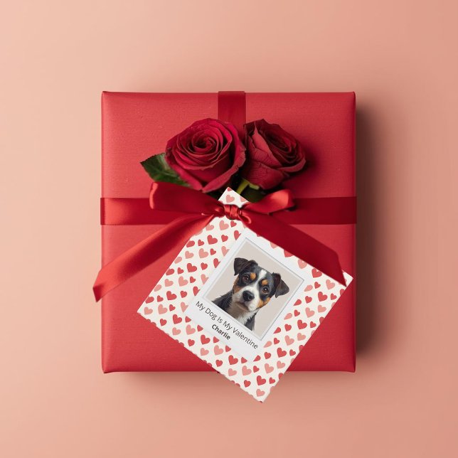 Modern Personalized Dog Valentine Favour Tags (Creator Uploaded)