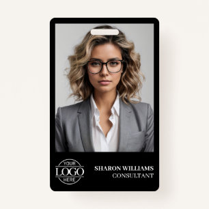 Modern Personalized Employee Photo Company Logo Badge