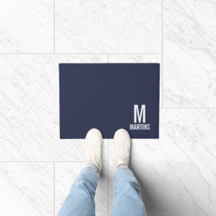 Modern Personalized Family Monogram and Name Doormat