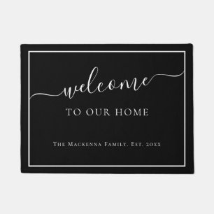 Modern Personalized Family Name Custom Monogram Doormat