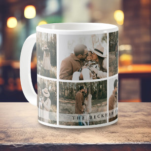 Modern Personalized Family Photo Collage Custom Coffee Mug