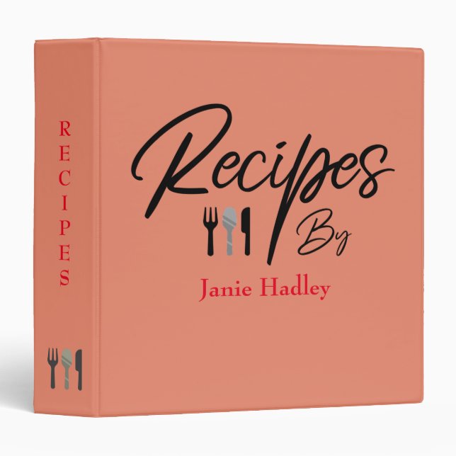 Modern Personalized Family Recipe Binder (Front/Spine)